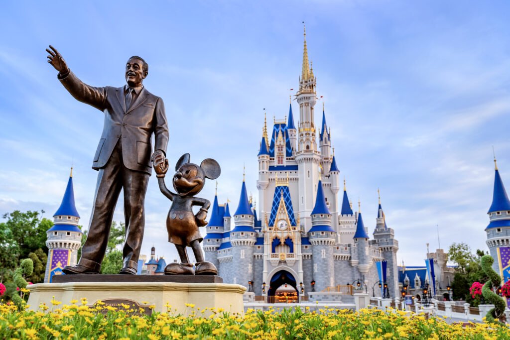 Cinderella Castle and the Partners statue at Magic Kingdom
