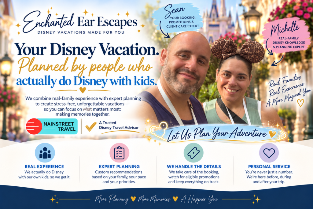 Sean and Michelle of Enchanted Ear Escapes, Disney vacation planners